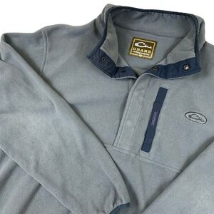 Drake Waterfowl Sweater XL Gray Fleece Snap Button Pullover Gorpcore Magnattach